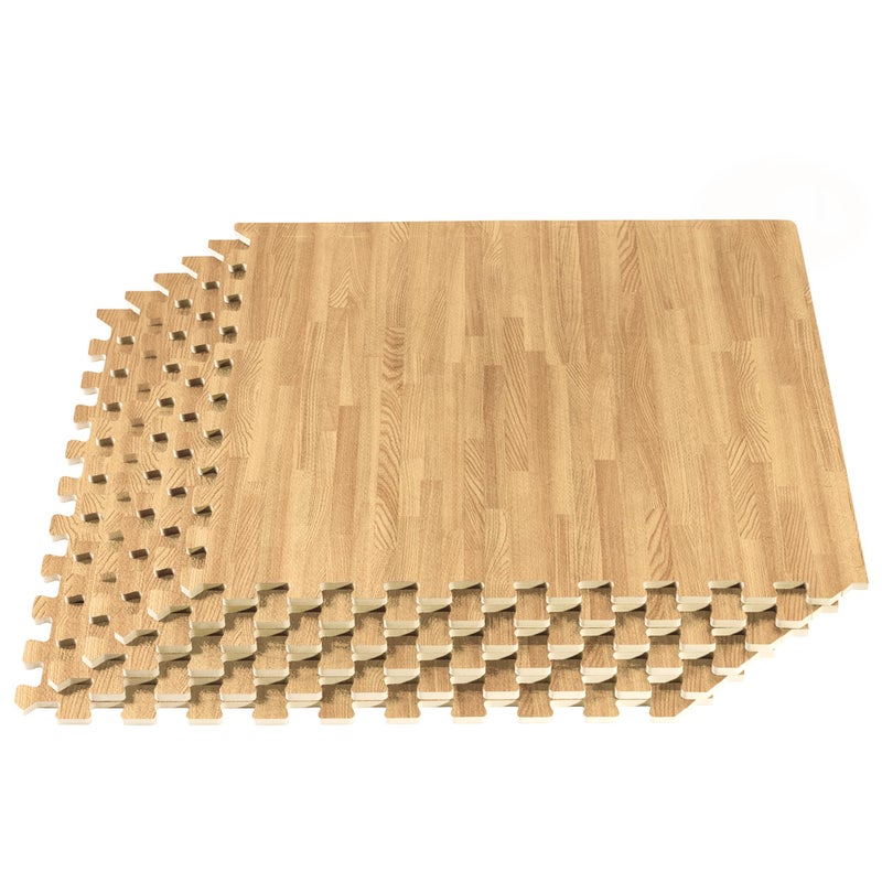 We Sell Mats Forest Floor 5/8 Inch Thick Printed Foam Tiles, Premium Wood Grain Interlocking Foam Floor Mats, Anti-Fatigue Flooring, White Oak, 24 Sq Ft - Image 1